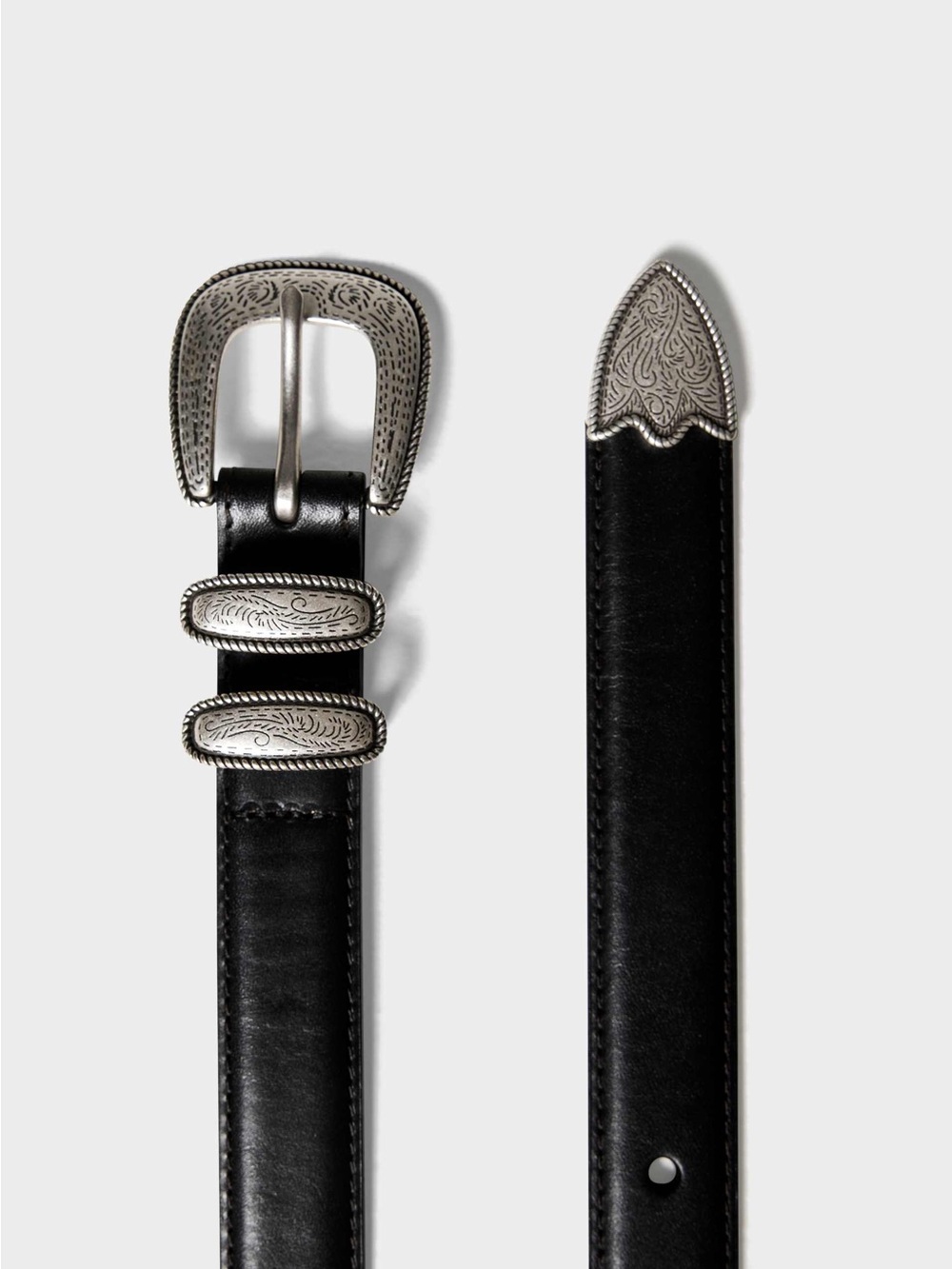 Wilfred Skinny Leather Western Buckle Belt